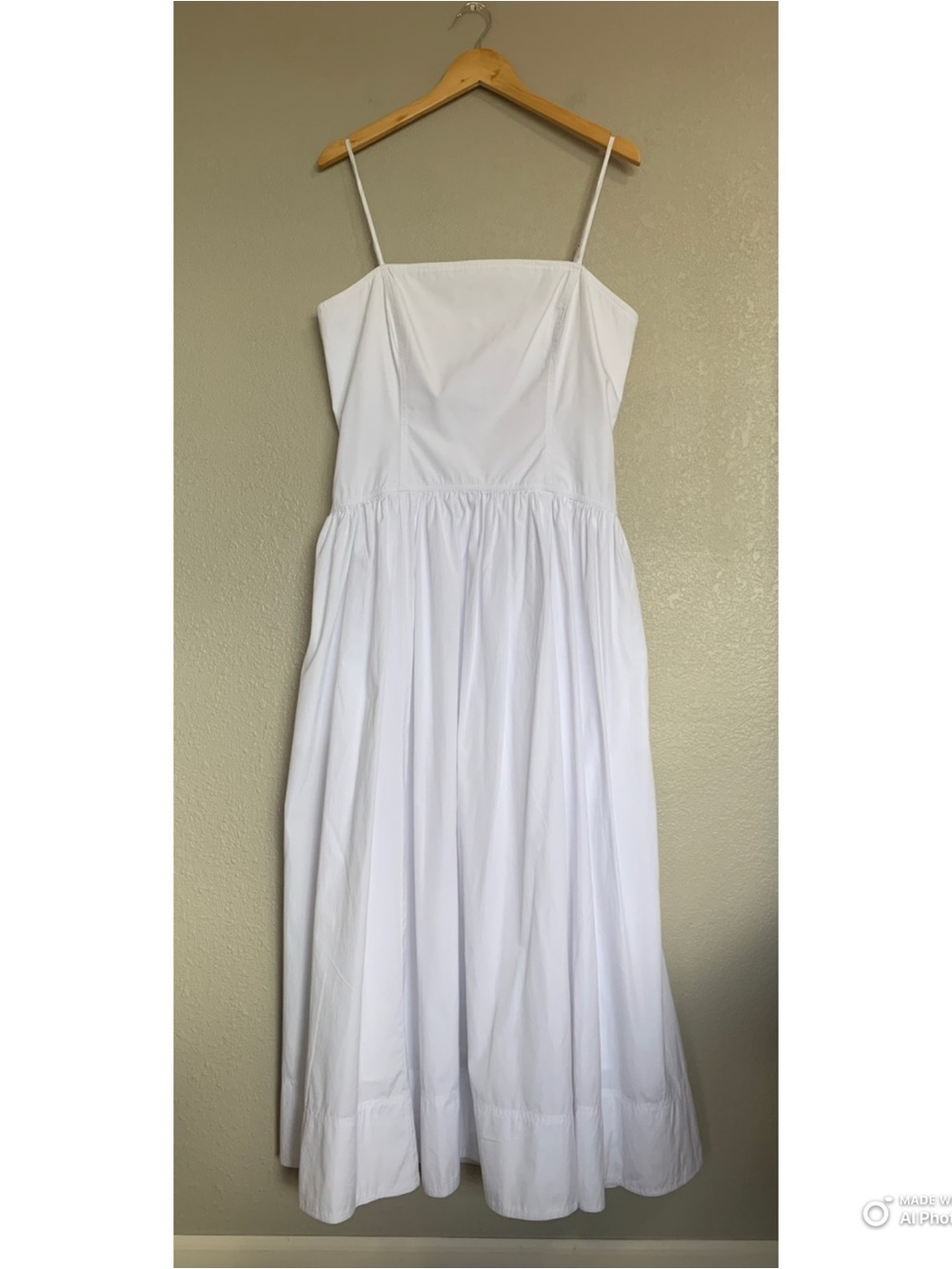 Madewell White Poplin Seamed Maxi Dress Size 14 NWT White Cotton Summer Dress - Picture 3 of 17